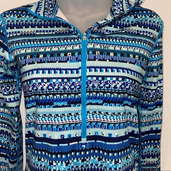 Nike Dri fit blue patterned quarter zip - Picture 2 of 7